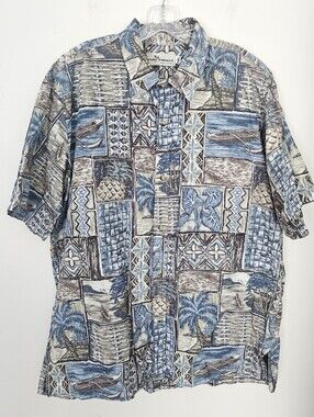 Two Paddles Hawaiian Shirt XXL EUC